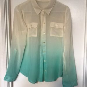 Two-tone sheer button up